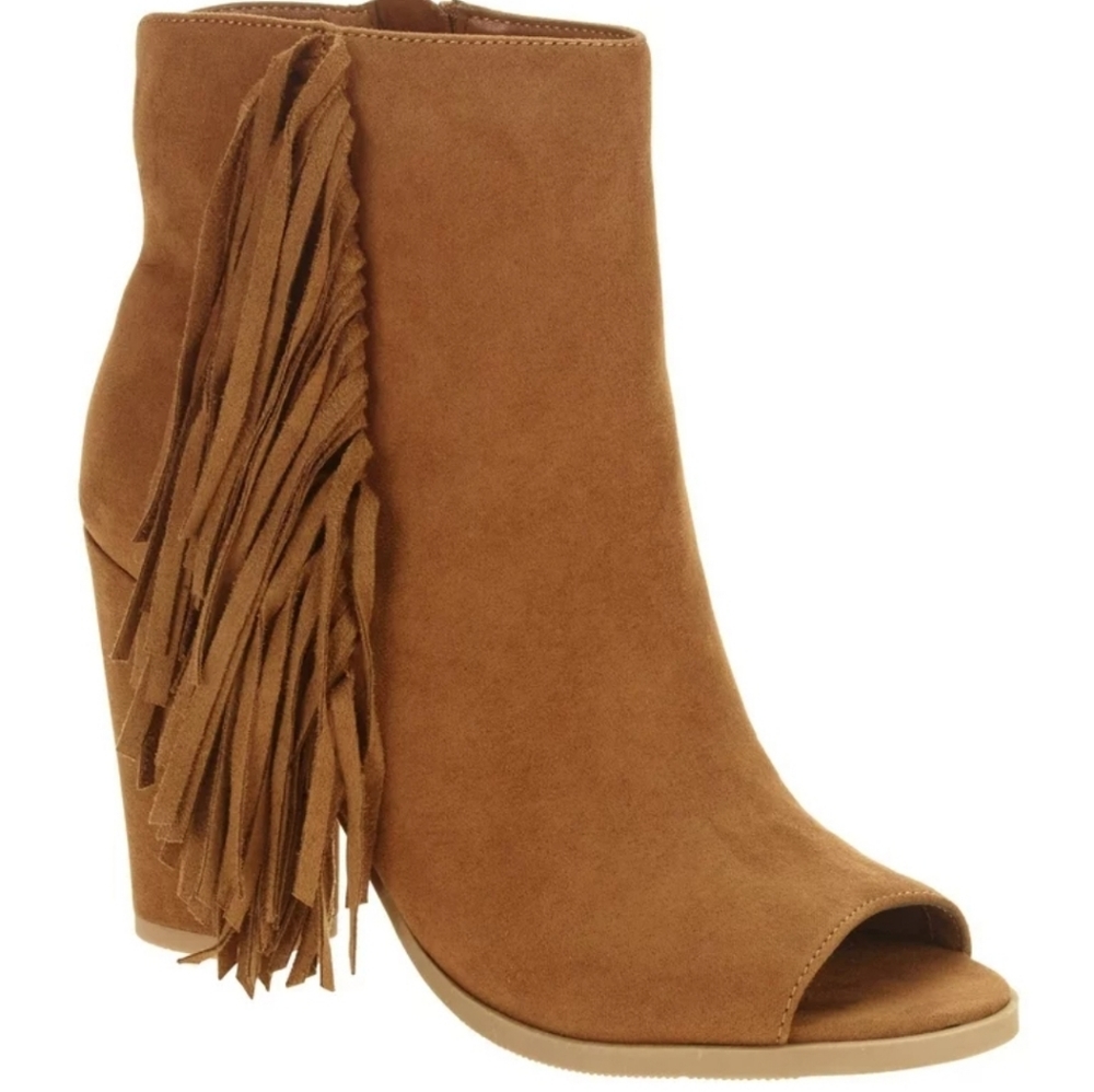 Big Buddha Women's Fringe Peep Toe Boot